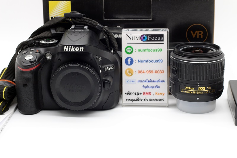 Nikon D5200 เลนส์ AF-S 18-55mm VR II อดีตประกันศูนย์ ซัตเตอร์ 5พัน สภาพสวย เมนูภาษาไทย อุปกรณ์พร้อมกล่อง